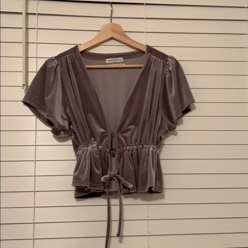 Velvet short sleeve top